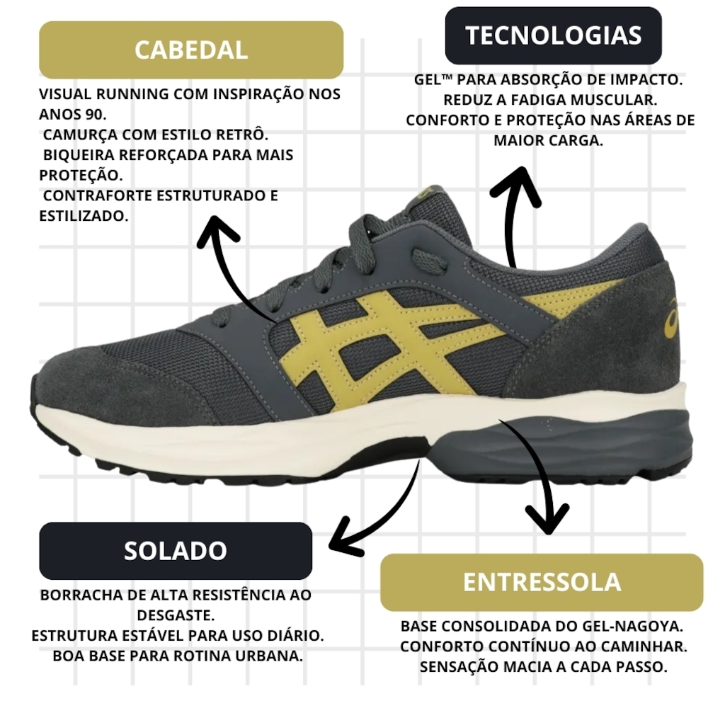 Imagem 4 do produto Kit Tênis Asics Gel-Takumi + Par de Meias - Masculino