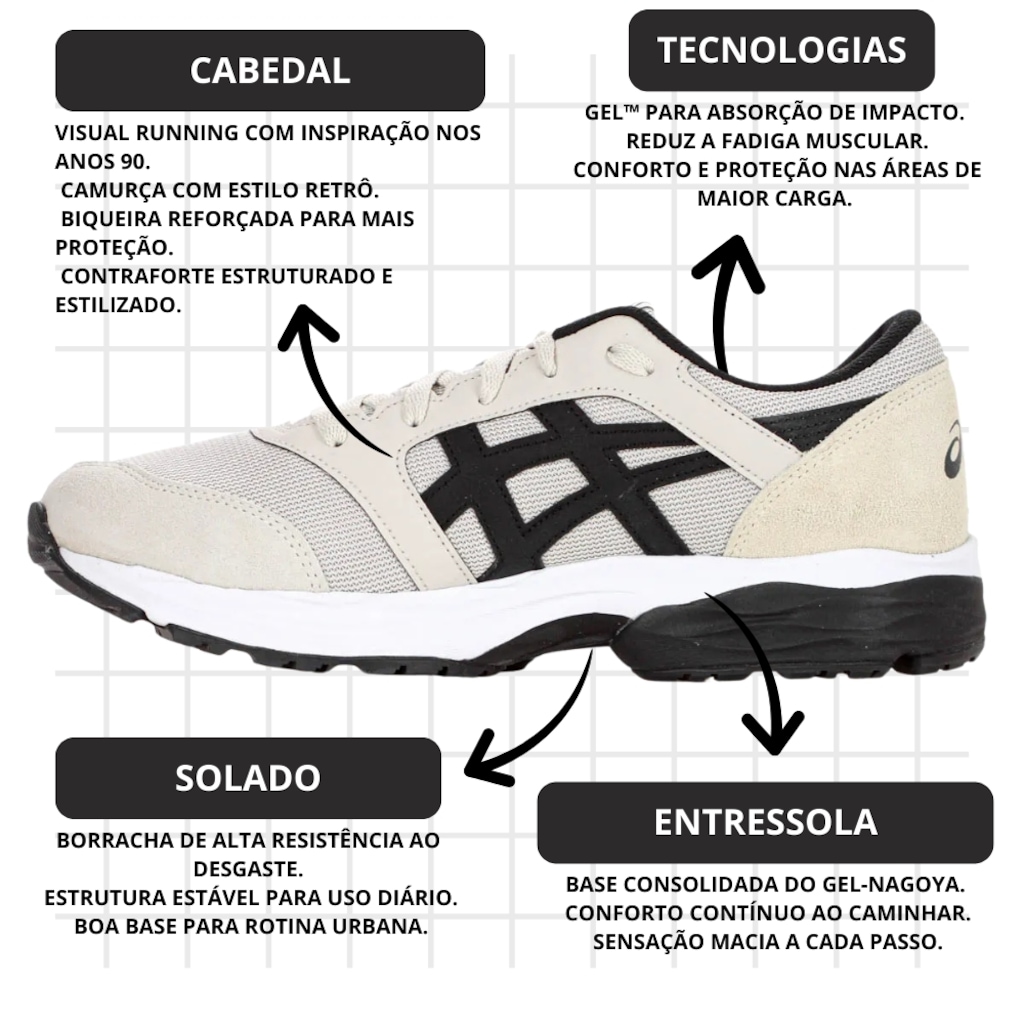 Imagem 4 do produto Kit Tênis Asics Gel-Takumi + Par de Meias - Masculino