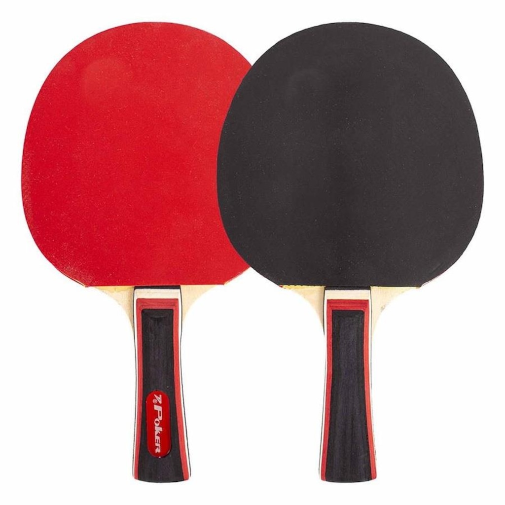 Imagem 2 do produto Kit Ping Pong Poker Star 2 Raquetes+3Bolas+Suporte+Rede Unissex