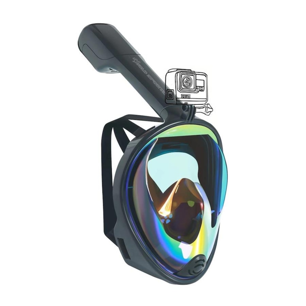 Imagem 4 do produto Mascara Subaquática de De Mergulho Gold Sports Pro Polarizada Full Face com Snorkel