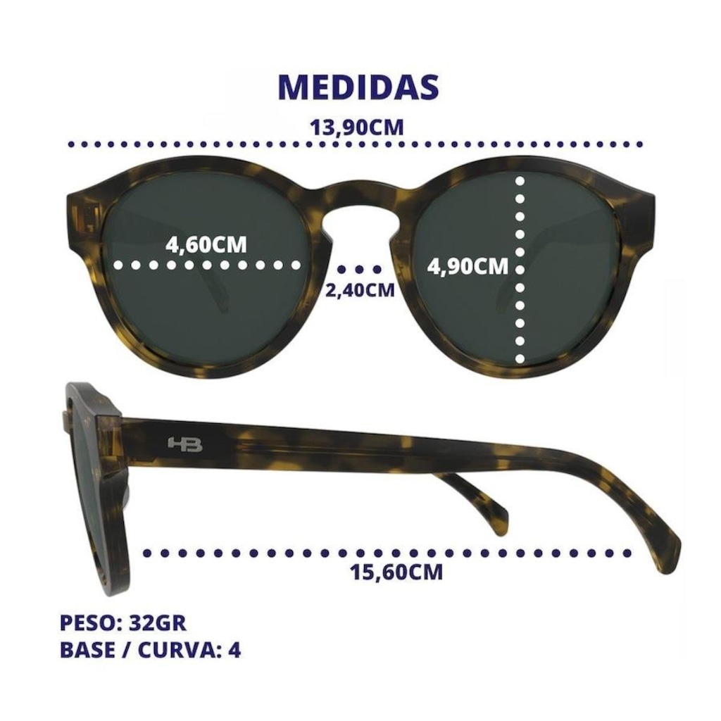 Imagem 4 do produto Óculos de Sol Hb Buzz Classical Havana G15 - Unissex
