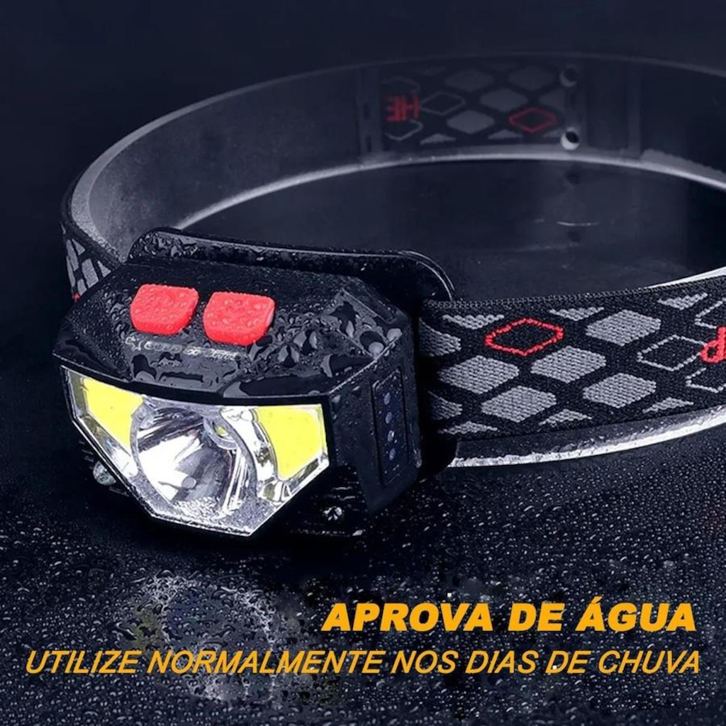 Imagem 3 do produto Lanterna de Cabeça Gold Sports Holofote Pro Recarregável 8 Model Bateria de Lítio a Prova de Água