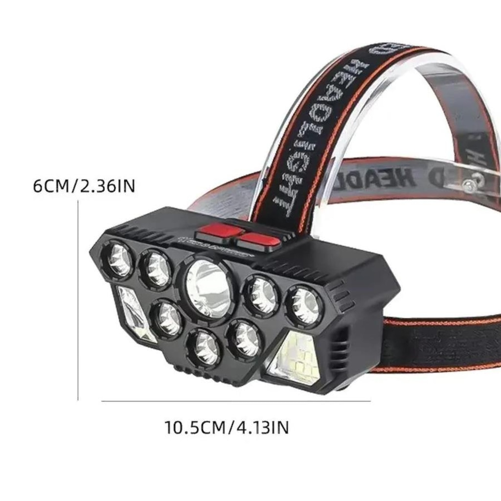 Imagem 3 do produto Lanterna de Cabeça Gold Sports Holofote Pro Recarregável 4 Model Bateria de Lítio a Prova Água