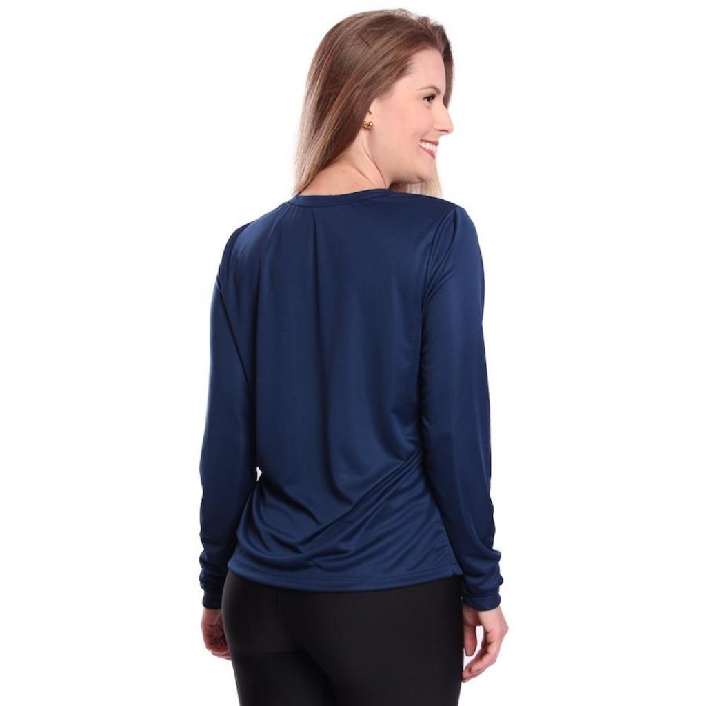 Imagem 2 do produto Camiseta Manga Longa Dellas Fit Térmica Proteção Solar Uv Dry - Feminina