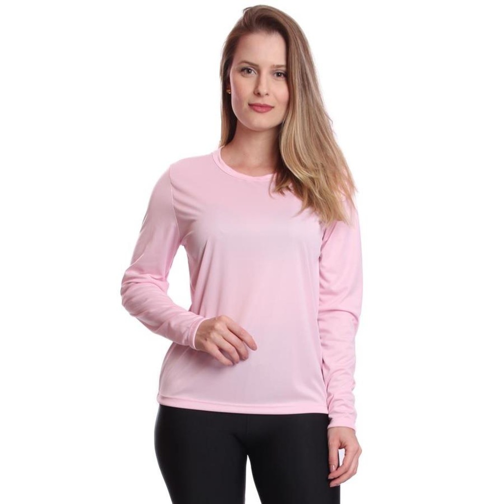 Imagem 2 do produto Camiseta Manga Longa Térmica Proteção Solar Uv Dry Fit Segunda Pele - 2 Unidades - Feminina