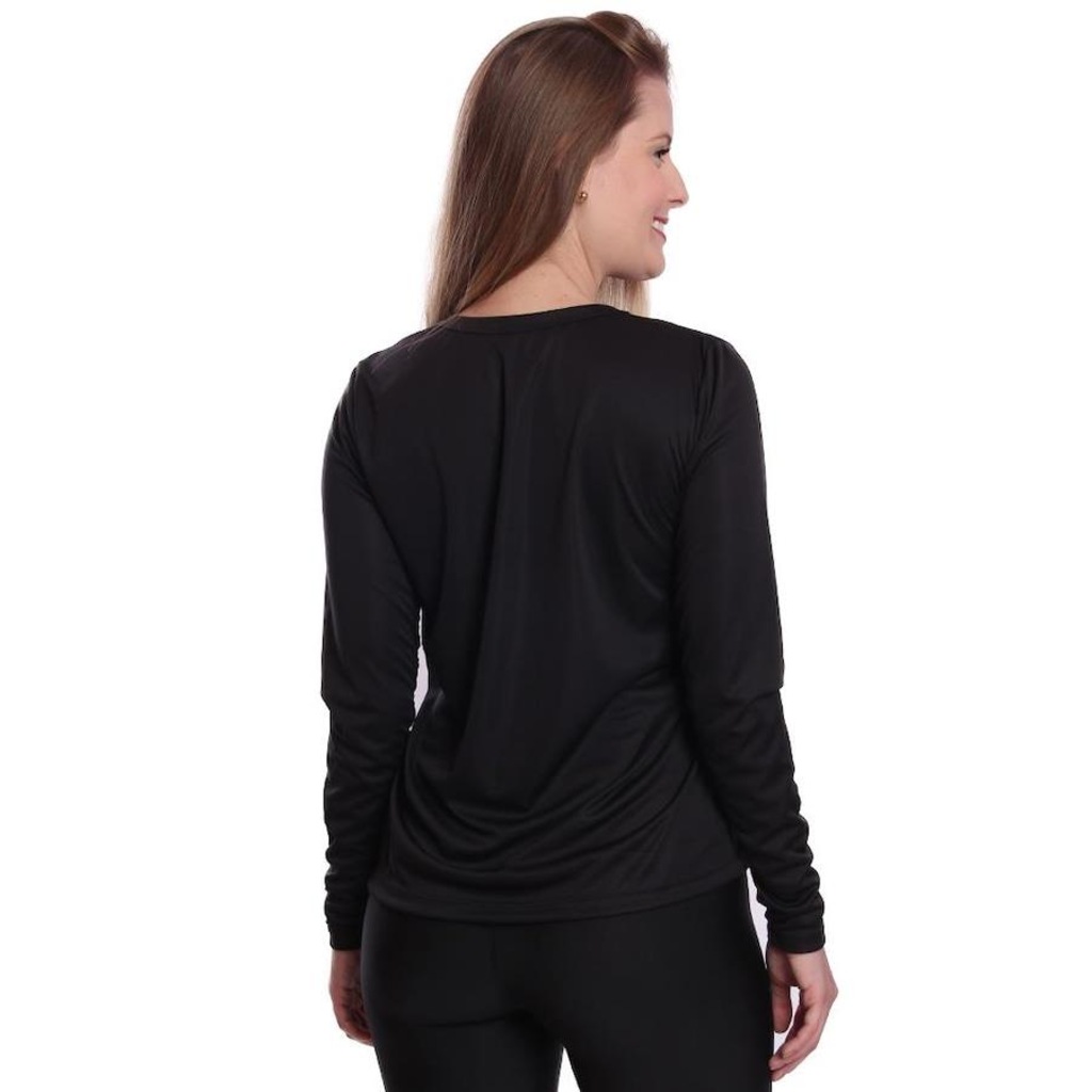 Imagem 3 do produto Kit 3 Camisetas Manga Longa Dellas Fit Proteção Térmica Solar Uv Dry Fit Segunda Pele - Feminina