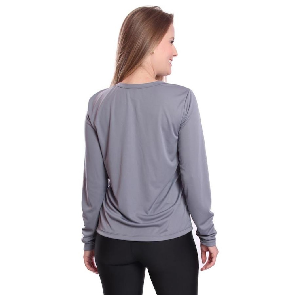 Imagem 3 do produto Kit 3 Camisetas Manga Longa Dellas Fit Proteção Térmica Solar Uv Dry Fit Segunda Pele - Feminina