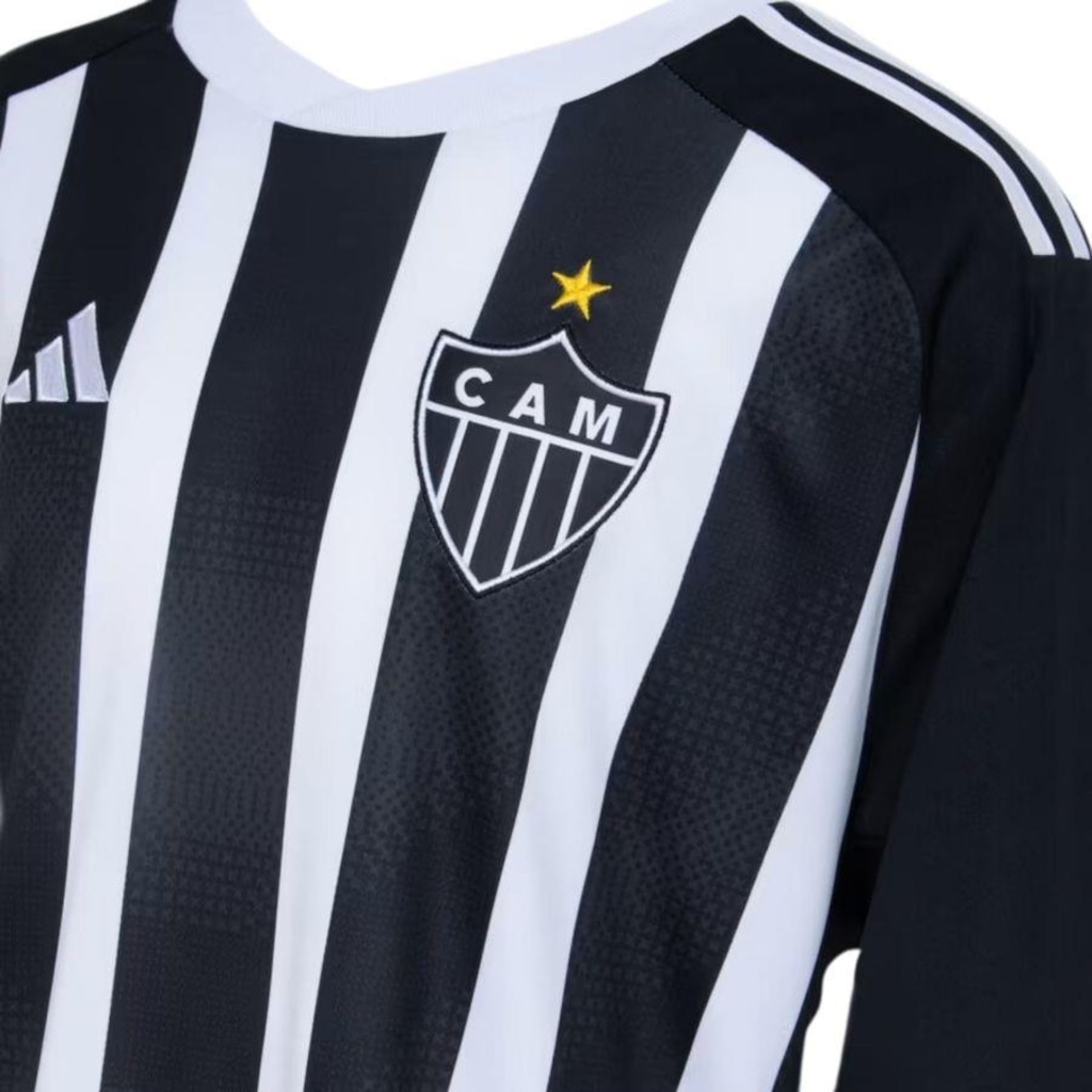 Imagem 4 do produto Camisa Atlético Mineiro I 2024/25 Adidas Torcedor Infantil - Preta/Branca - Adidas - Unissex
