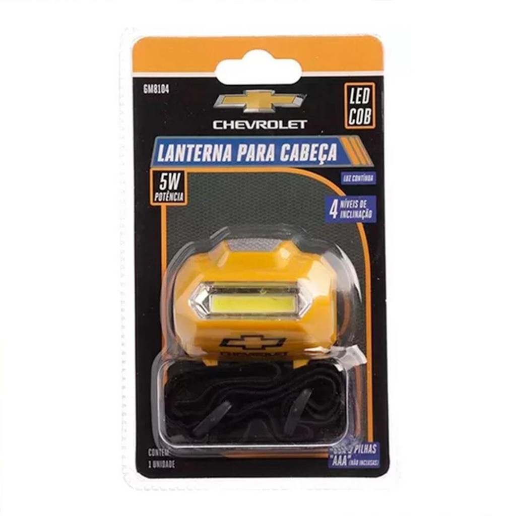 Imagem 4 do produto Lanterna de Cabeça Chevrolet Led Cob 5W 3 Estágios Grande