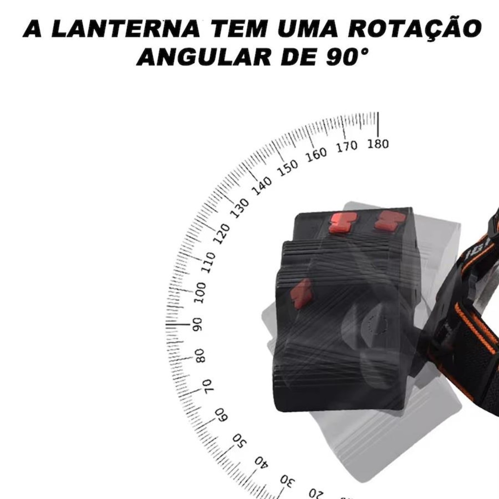 Imagem 5 do produto Lanterna Cabeça Gold Sports Holofote 11 Led Recarregável 4 Model Bateria de Lítio a Prova Água