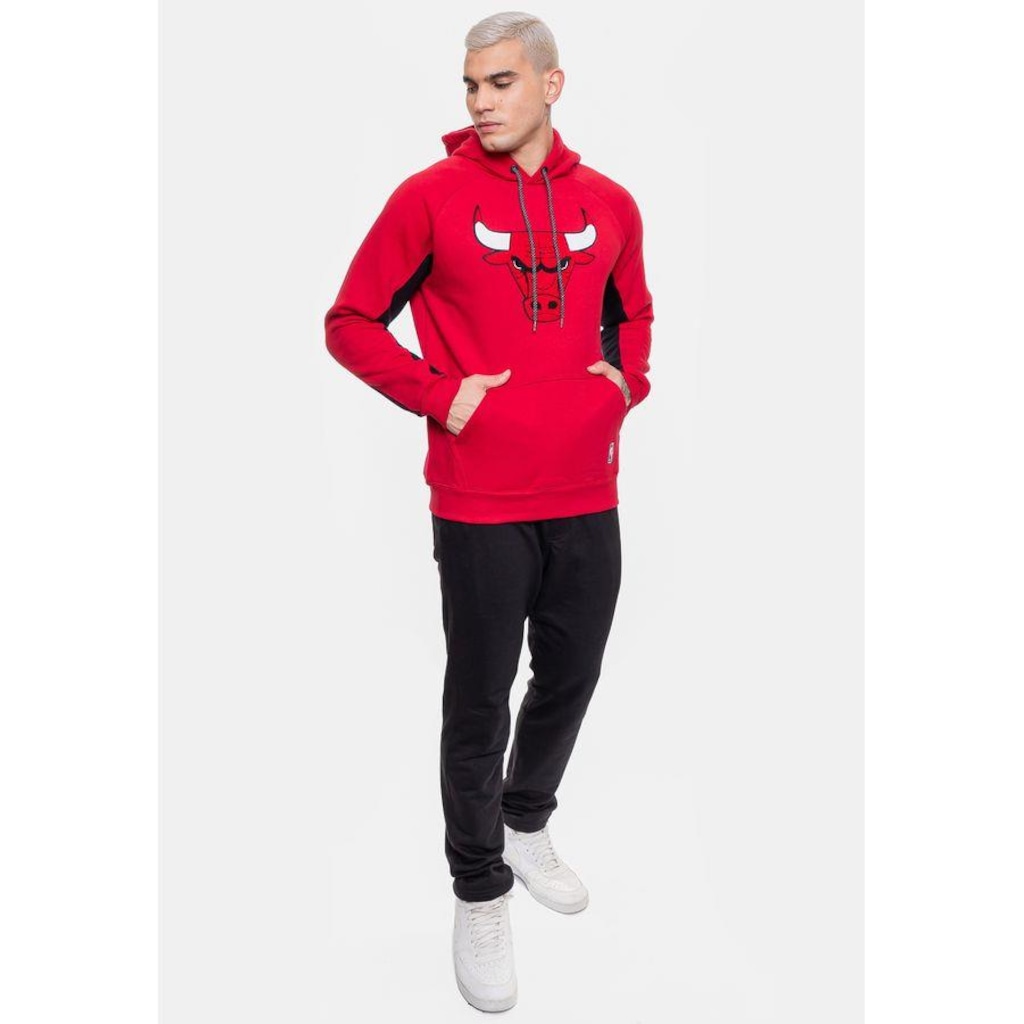 Imagem 5 do produto Blusão De Moletom Com Capuz NBA Chicago Bulls Rubro - Masculino