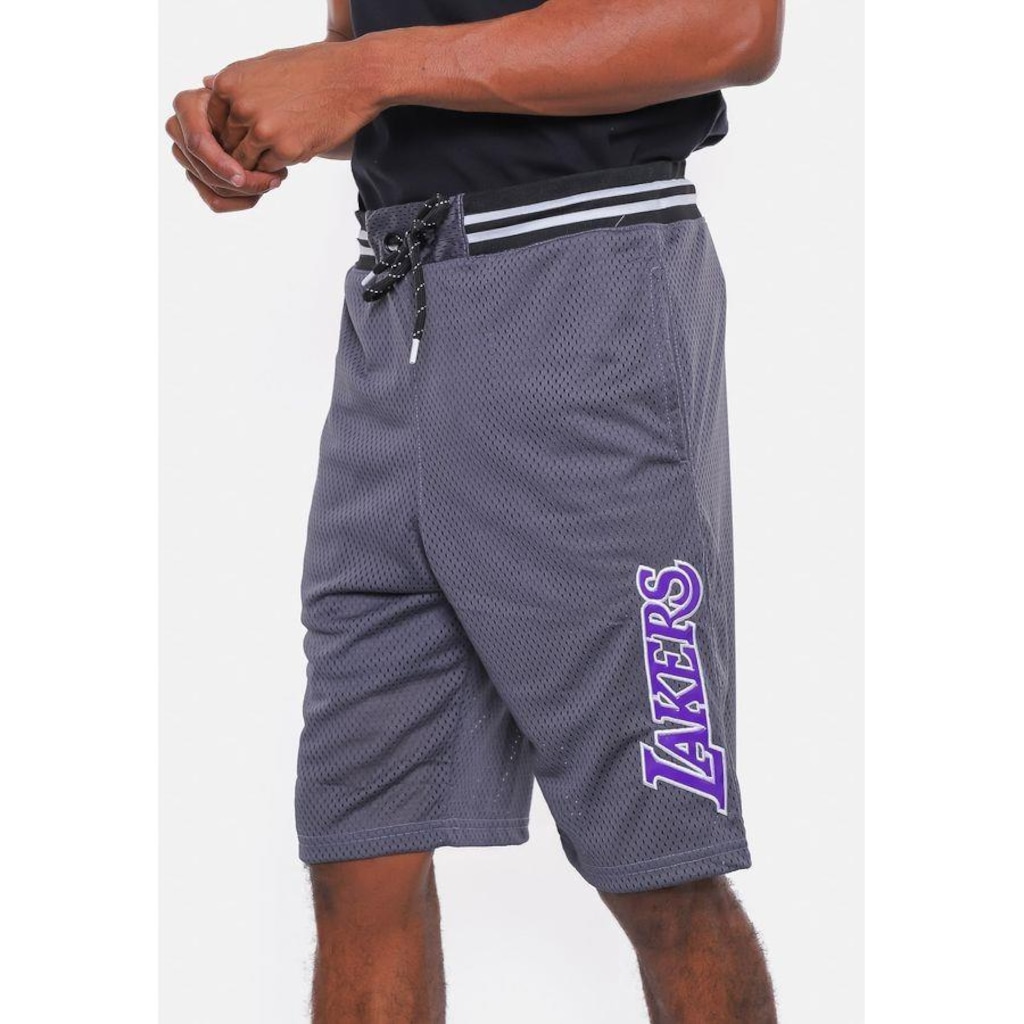 Imagem 2 do produto Bermuda Nba Sintética Mesh Los Angeles Lakers Niquel - Nba - Masculino