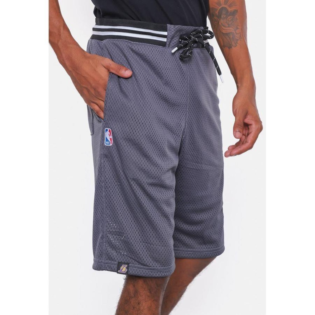 Imagem 5 do produto Bermuda Nba Sintética Mesh Los Angeles Lakers Niquel - Nba - Masculino