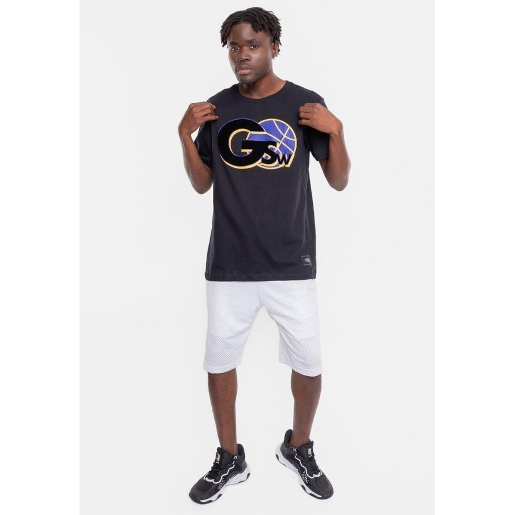 Imagem 3 do produto Camiseta NBA Floco Golden Stante Warriors - Masculina