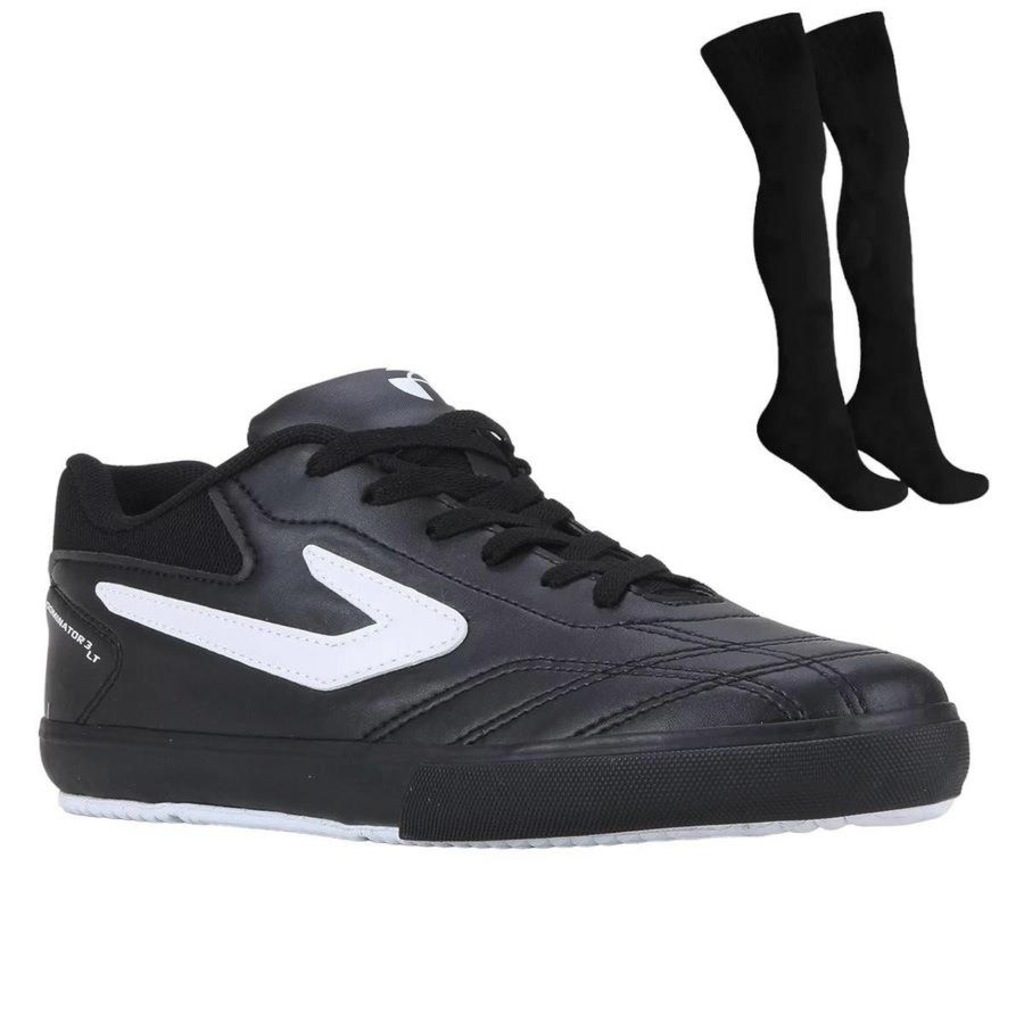 Imagem 1 do produto Kit Chuteira Futsal Topper Dominator 3 - Infantil + Meião