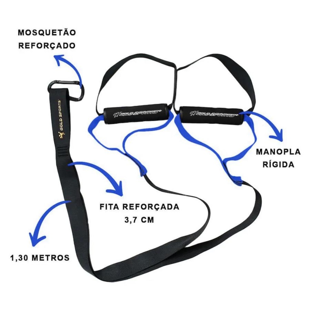 Imagem 2 do produto Fita de Resistência e Treinamento Suspenso Trx Gold Sports Powrer Adulto - 150 Kgs
