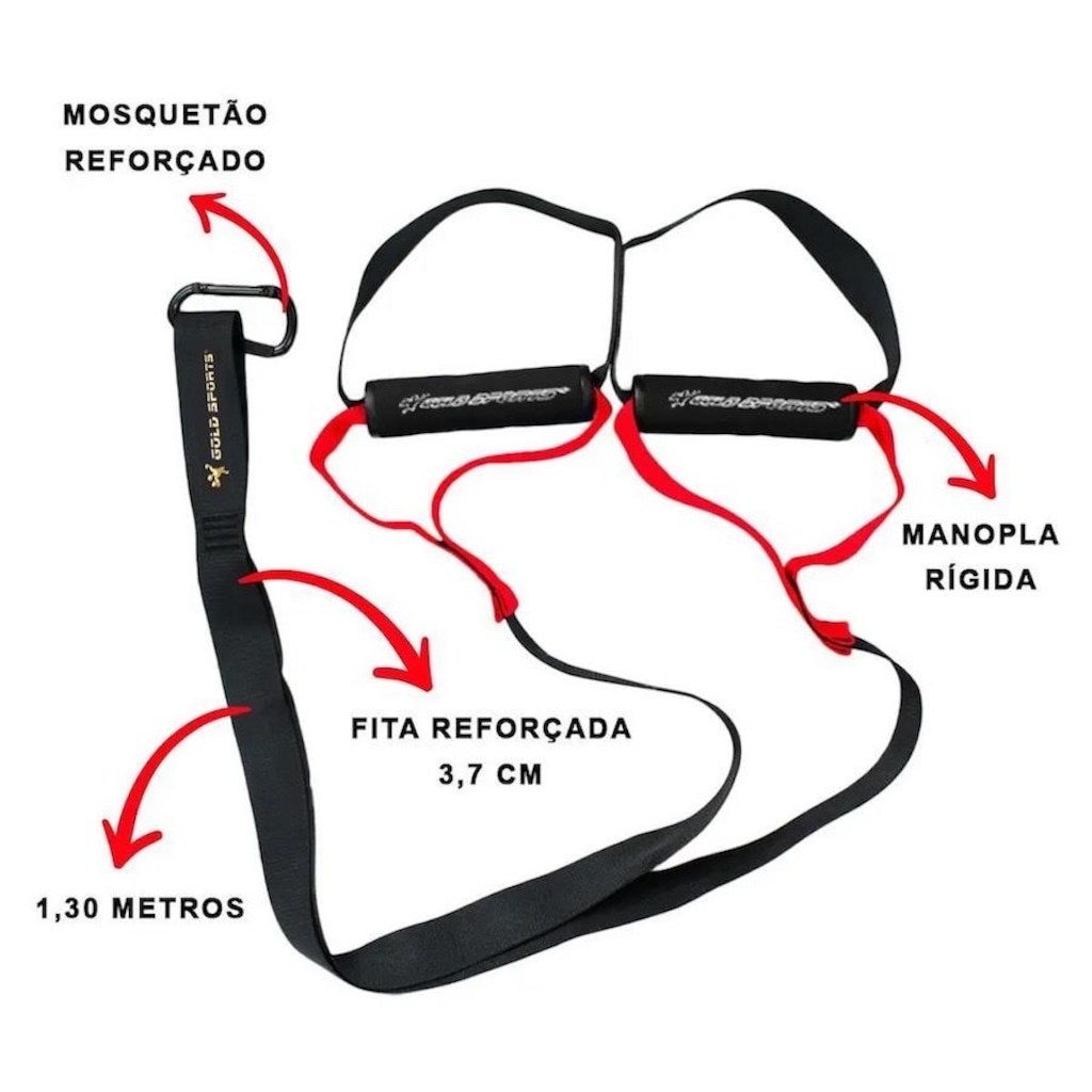 Imagem 2 do produto Fita de Resistência e Treinamento Suspenso Trx Gold Sports Powrer Adulto - 150 Kgs