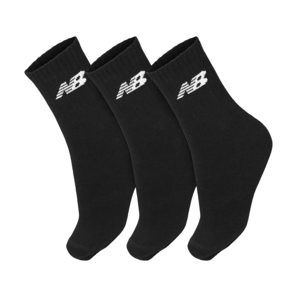 Imagem 2 do produto Meias Cano Longo New Balance 35 ao 38 - 3 Pares - Unissex