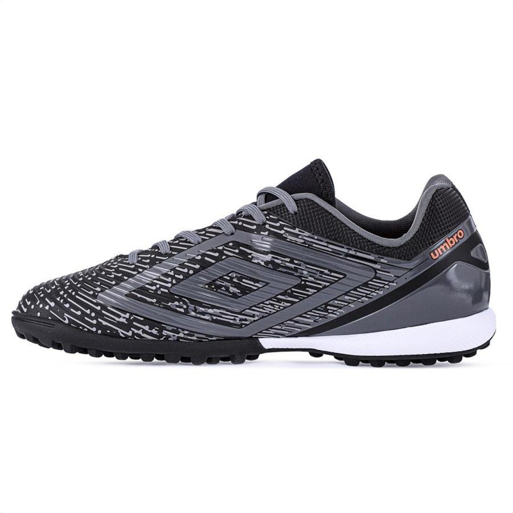 Imagem 2 do produto Chuteira Umbro Society Gravity Preto Grafite E Laranja - Masculino
