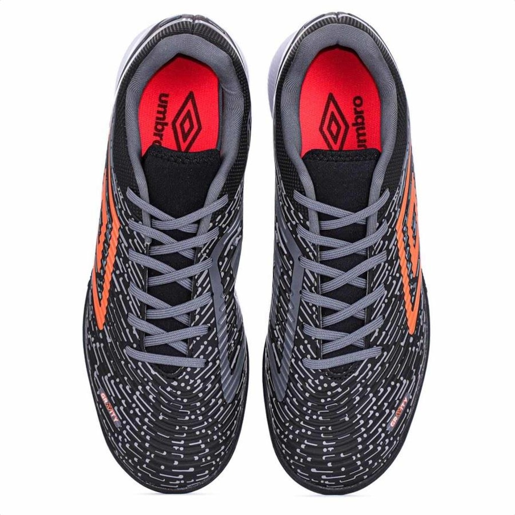 Imagem 5 do produto Chuteira Umbro Society Gravity Preto Grafite E Laranja - Masculino