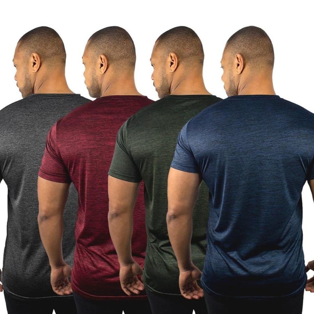 Imagem 2 do produto Camiseta Color Sports Dry Mescla - 4 Unidades - Masculina