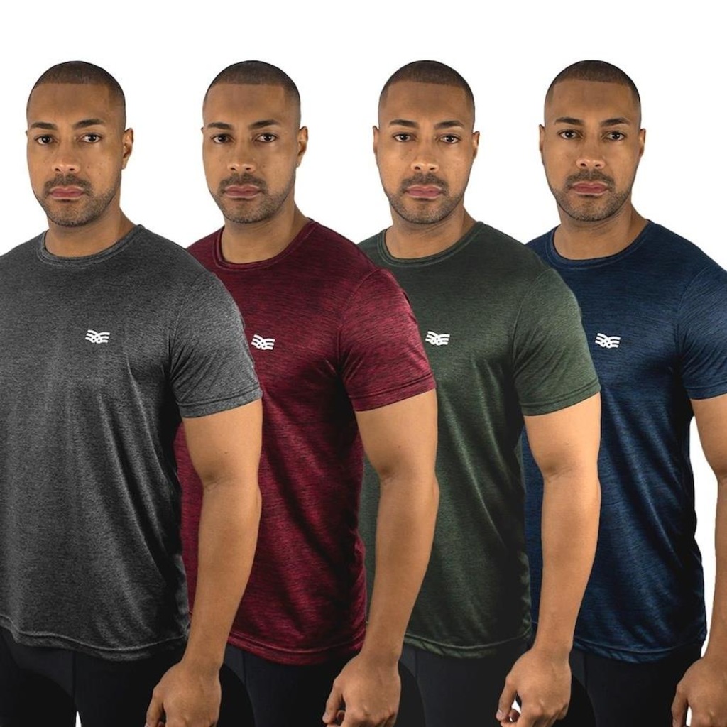 Imagem 3 do produto Camiseta Color Sports Dry Mescla - 4 Unidades - Masculina