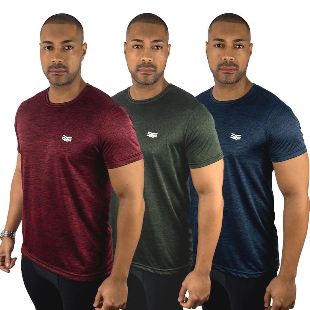 Imagem 3 do produto Camiseta Color Sports Dry Mescla - 3 Unidades - Masculino