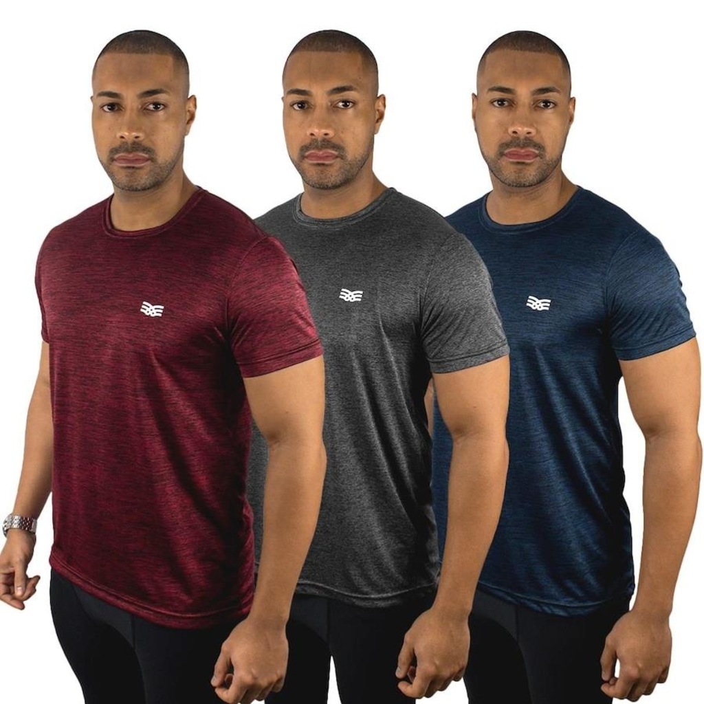 Imagem 3 do produto Camiseta Color Sports Dry Mescla - 3 Unidades - Masculino