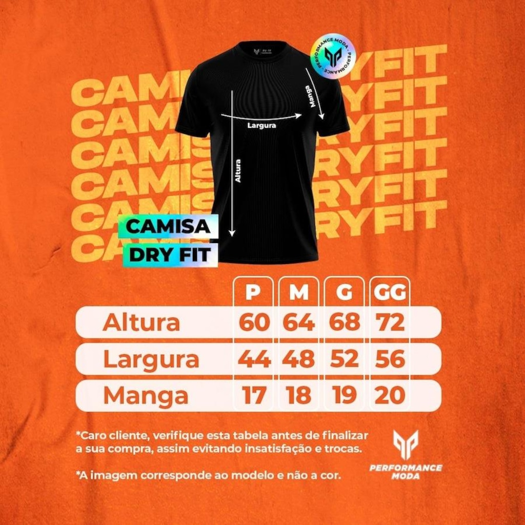 Imagem 4 do produto Kit 2x Camisa Térmica Uv Academia Manga Curta Performance Wear - Masculina