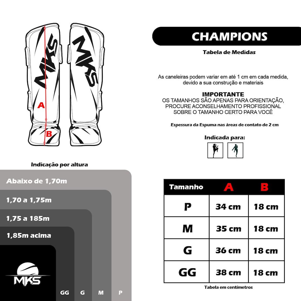 Imagem 2 do produto Caneleira MKS Champions III Branco/Dourado