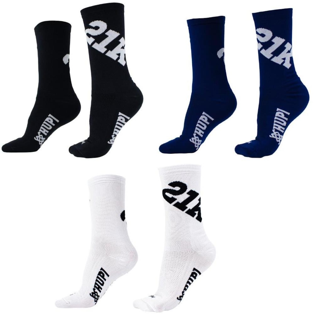 Imagem 1 do produto Meia Cano Longo Hupi Meia Maratona Ultra 21K - 03 Pares - Unissex