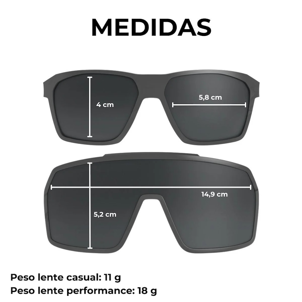 Imagem 3 do produto Óculos de Sol Esportivo Hb Presto Graphene/Black Gray 3 em 1