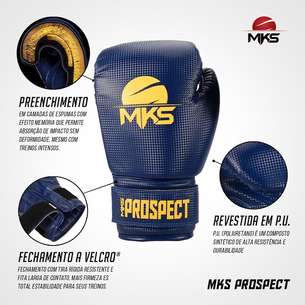 Imagem 5 do produto Luvas de Boxe Muay Thai Mks New Prospect - Adulto