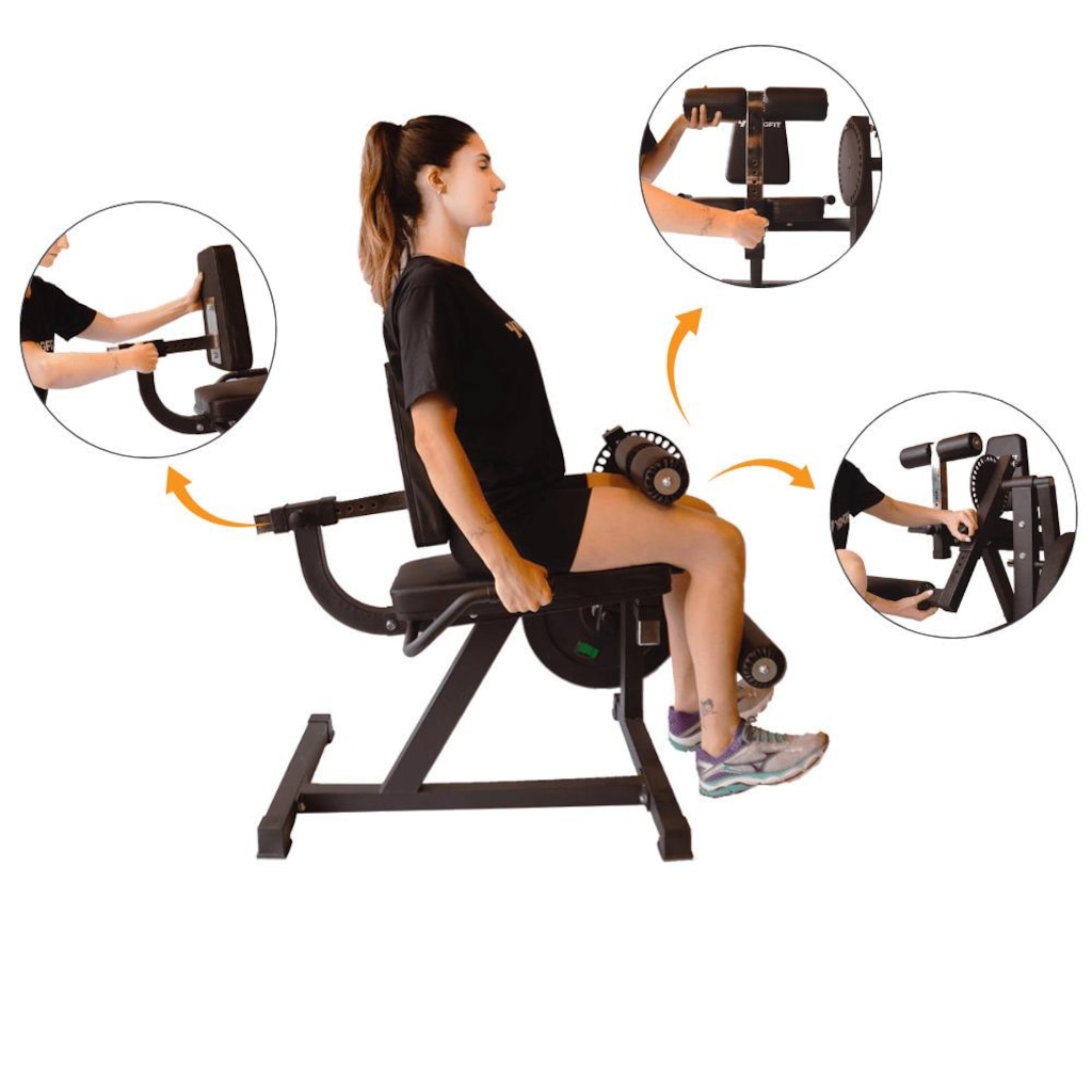 Imagem 4 do produto Cadeira Extensora e Flexora Ajuste de Cargas Anilhas Yangfit