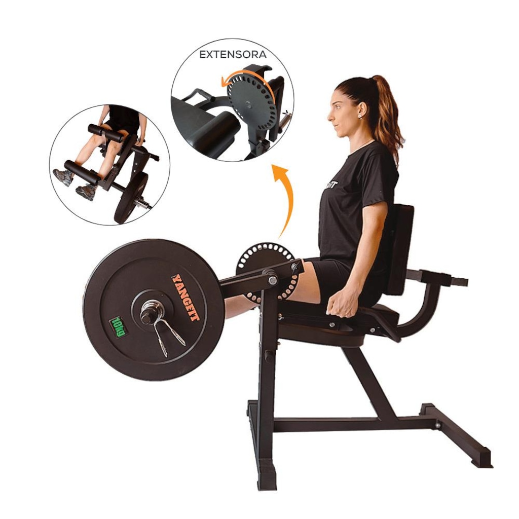 Imagem 5 do produto Cadeira Extensora e Flexora Ajuste de Cargas Anilhas Yangfit