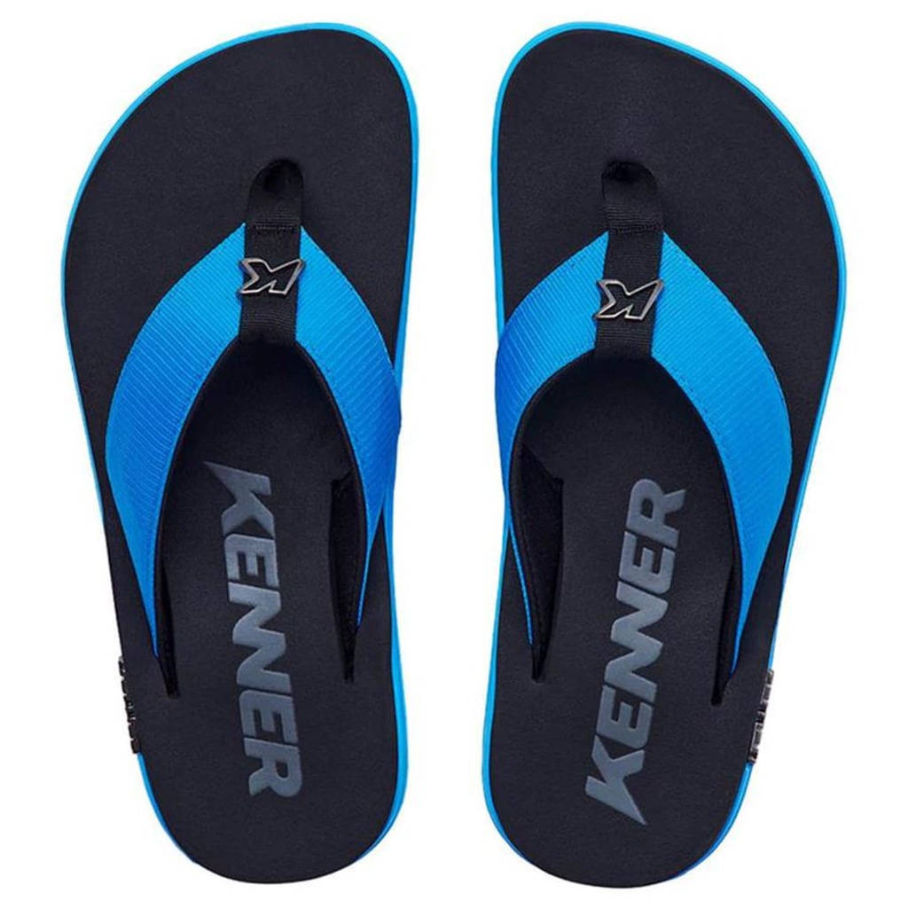 Imagem 2 do produto Sandália Masculina Kenner Kivah Preto e Azul - Kenner - Unissex