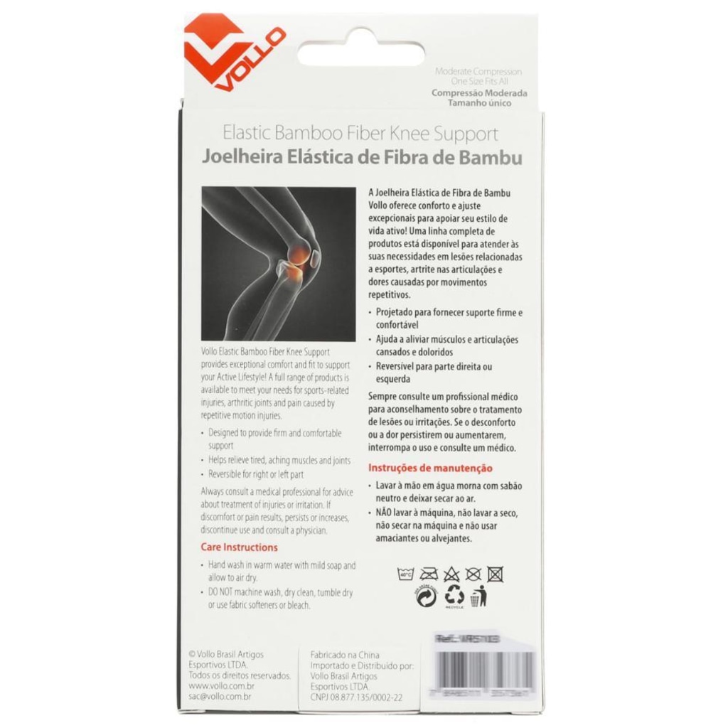 Imagem 5 do produto Joelheira Vollo Elástica Fibra de Bambu