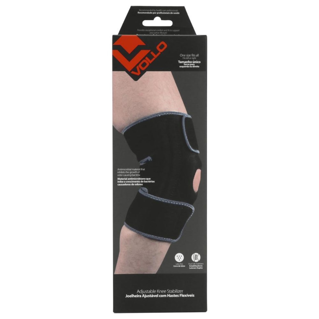 Imagem 5 do produto Joelheira Vollo Neoprene Ajustável com Hastes Flexíveis