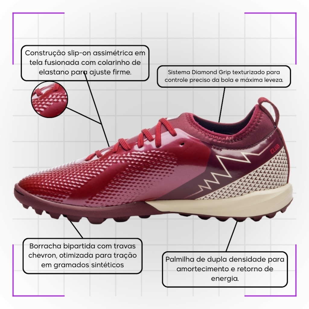 Imagem 3 do produto Kit Chuteira Society Umbro Adamant Top Speed Club + Meião - Adulto
