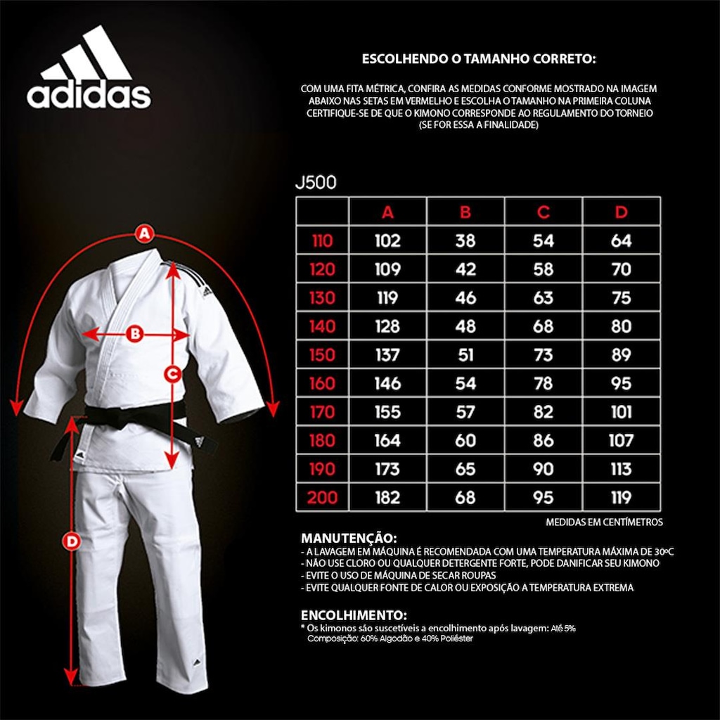 Imagem 3 do produto KIMONO JUDÔ ADIDAS TRAINING J500NL ADULTO BRANCO