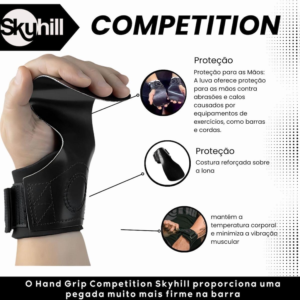 Imagem 2 do produto Luva Hand Grip Skyhill Competition com Corda