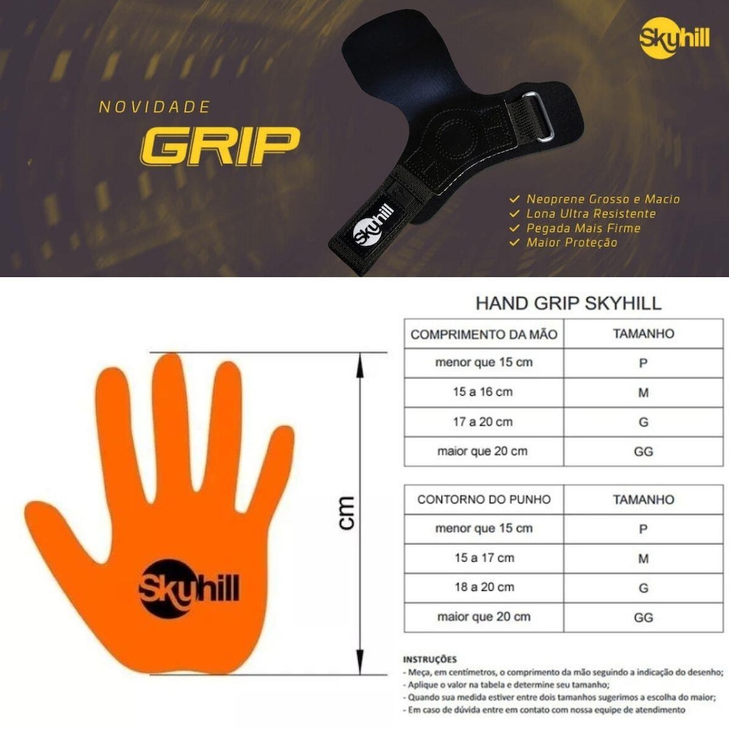 Imagem 5 do produto Luva Hand Grip Skyhill Competition com Corda