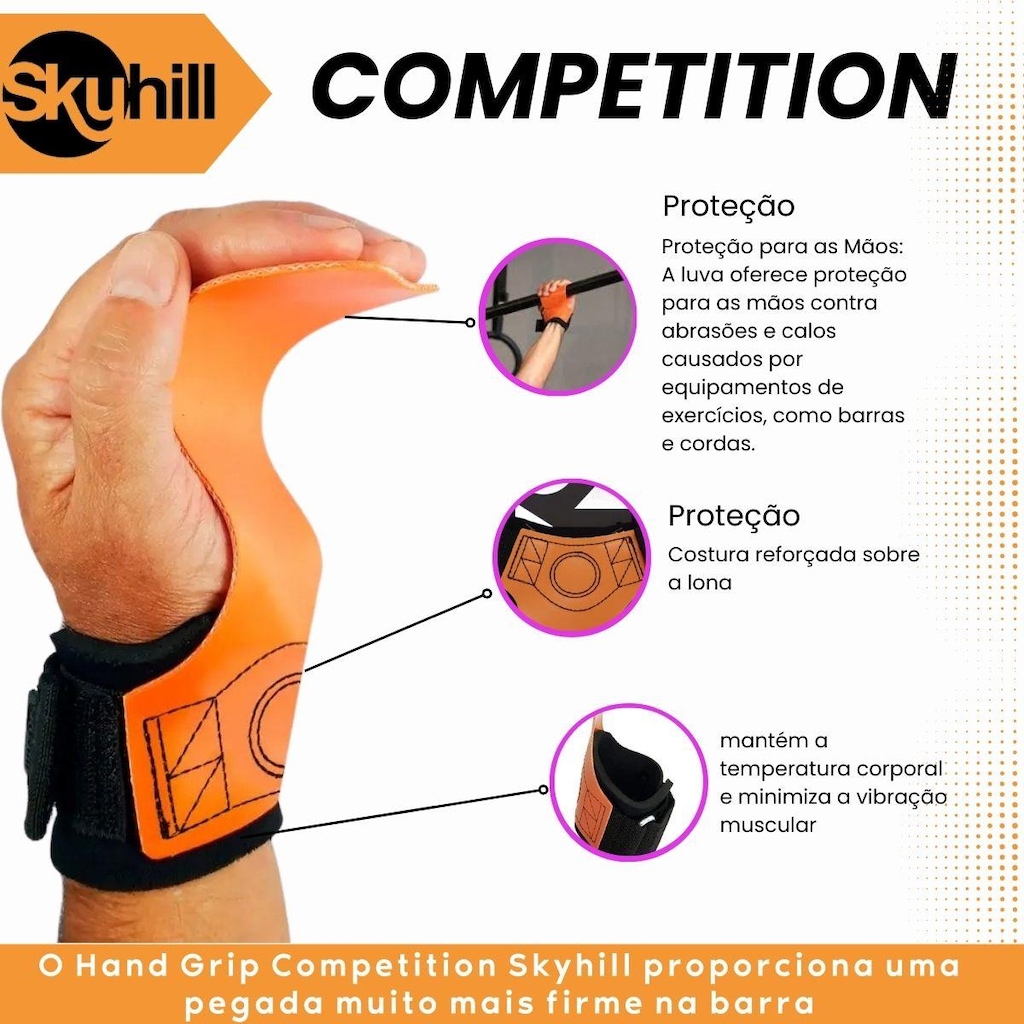 Imagem 2 do produto Luva Hand Grip Skyhill Competition com Corda