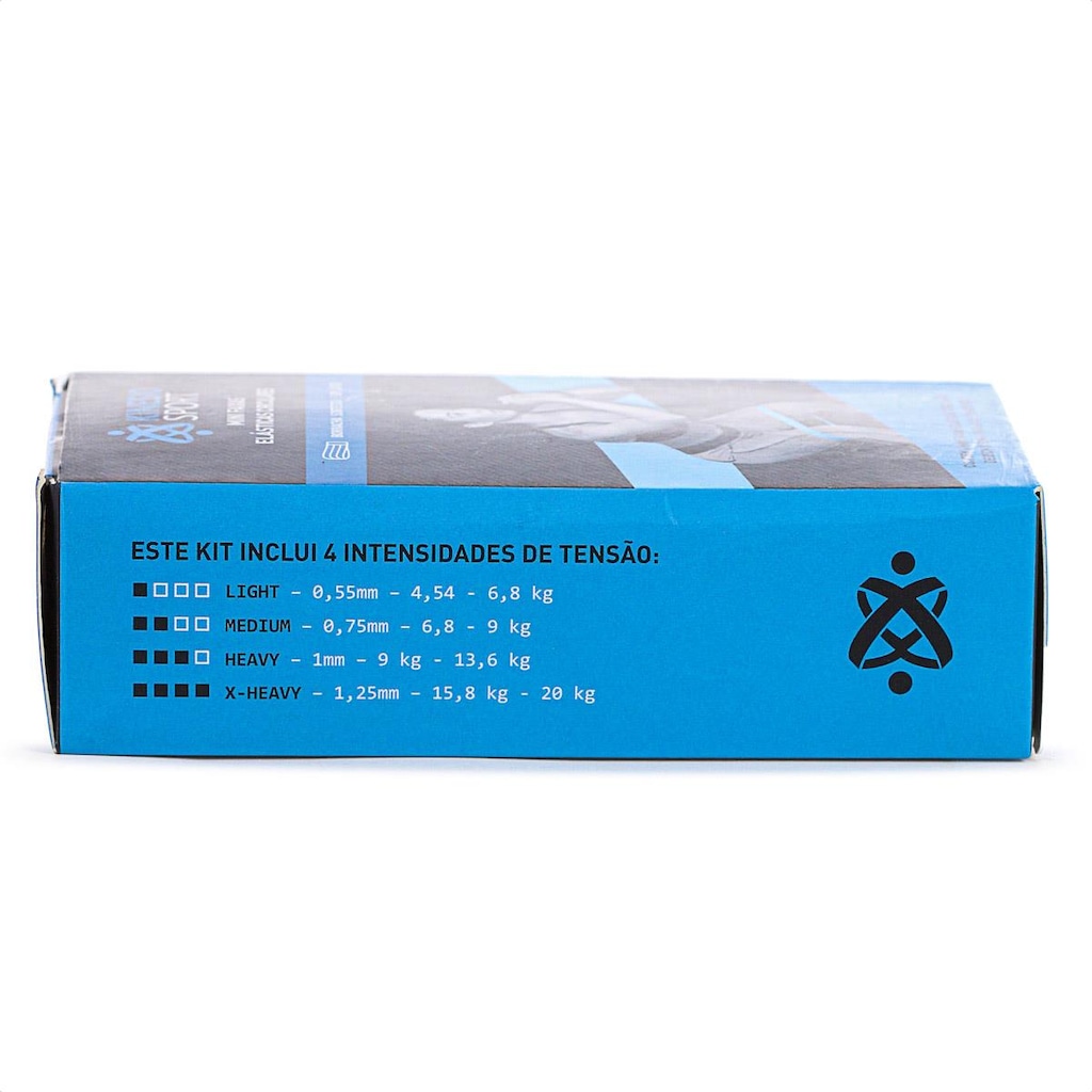 Imagem 3 do produto Kit de 4 Mini Faixas Elásticas Circulares + 1 Bolsa de Transporte Kinesiosport Azul - Unissex