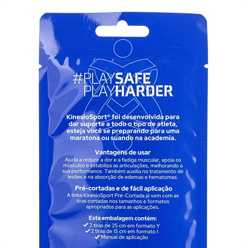 Imagem 4 do produto Bandagem Elastica Adesiva Kinesiosport Pré-Cortada Pescoço 25Cm e 15Cm - Unissex