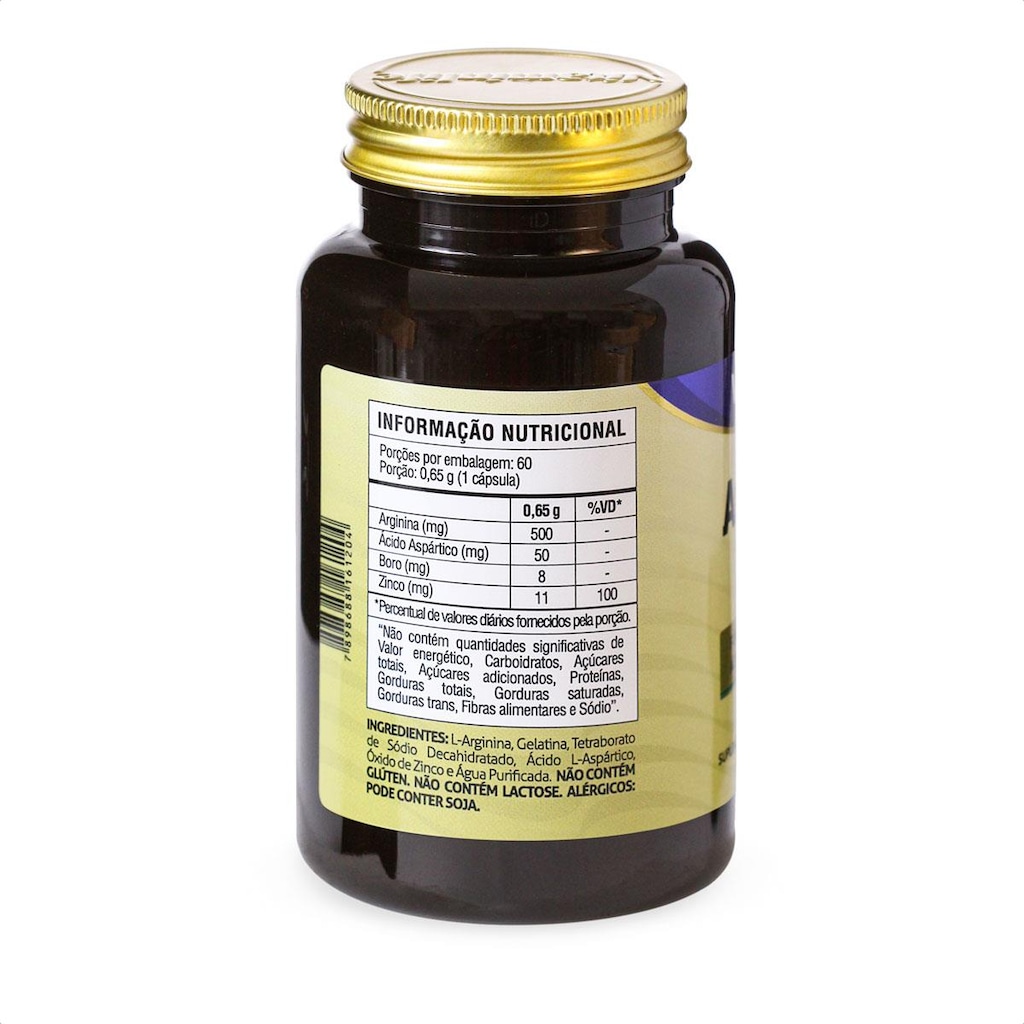 Imagem 4 do produto Suplemento Vitamínico Vitaminlife Arginina + Boro - 60 Cápsulas