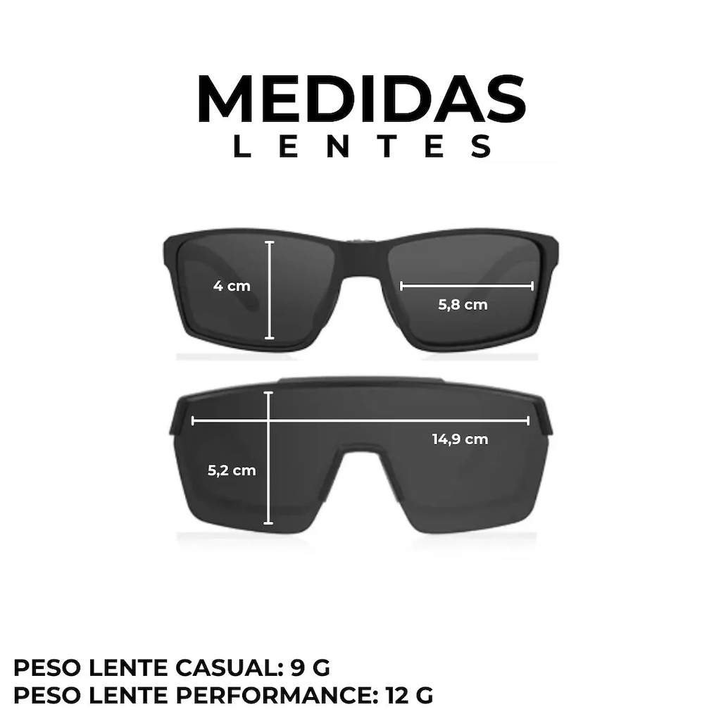 Imagem 4 do produto Óculos De Sol Esportivo Hb Presto 2.0 Graphene Black 3 Em 1