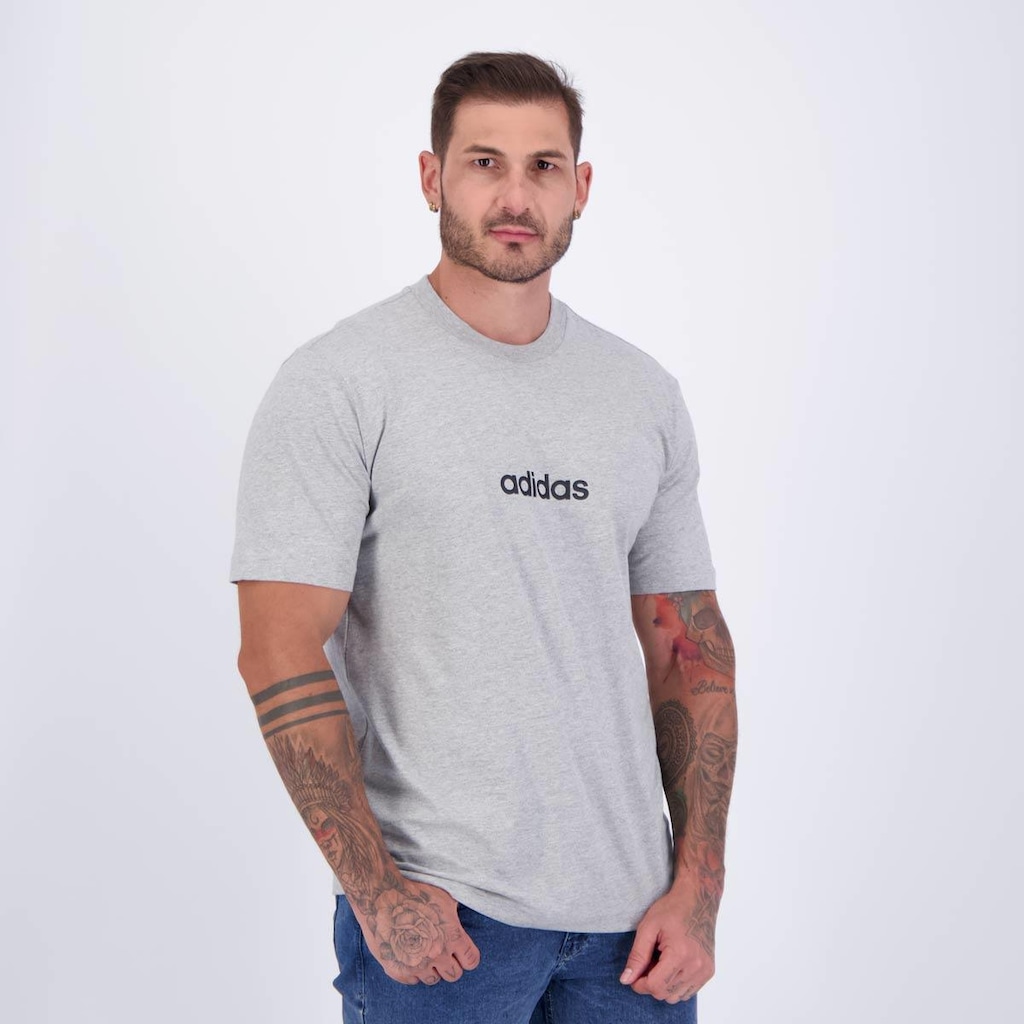 Imagem 2 do produto Camiseta Adidas Small Logo Linear Cinza