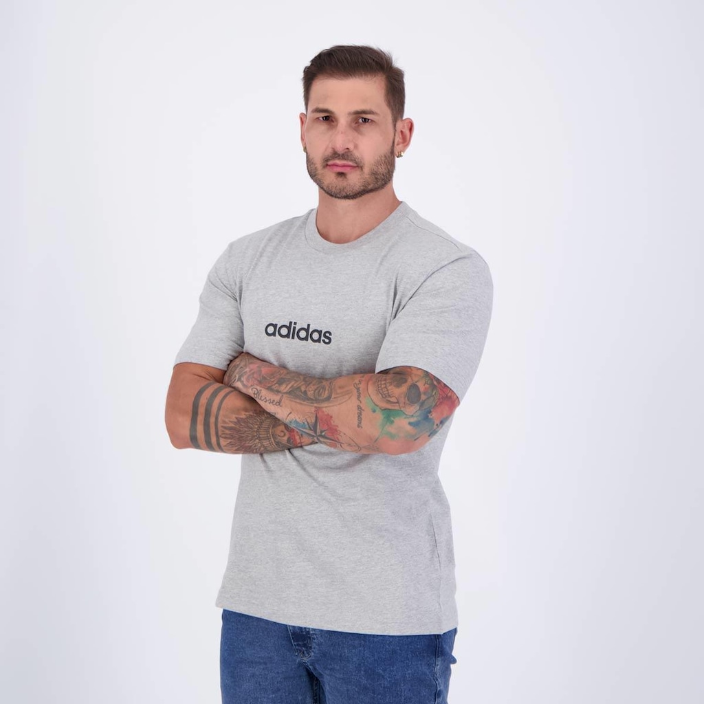 Imagem 3 do produto Camiseta Adidas Small Logo Linear Cinza