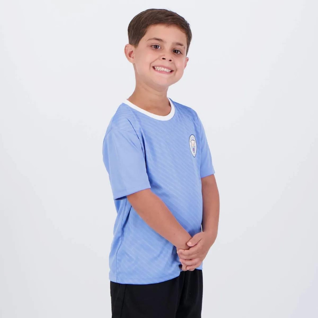 Imagem 3 do produto Camisa Manchester City Haaland 9 Citizens Infantil Azul
